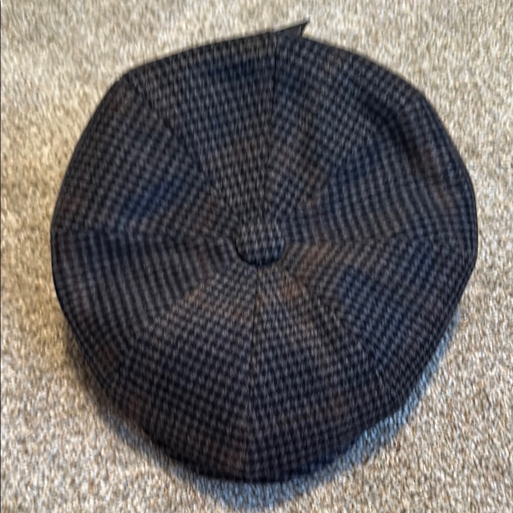Epoch Blue Gray Houndstooth newsboy medium wool